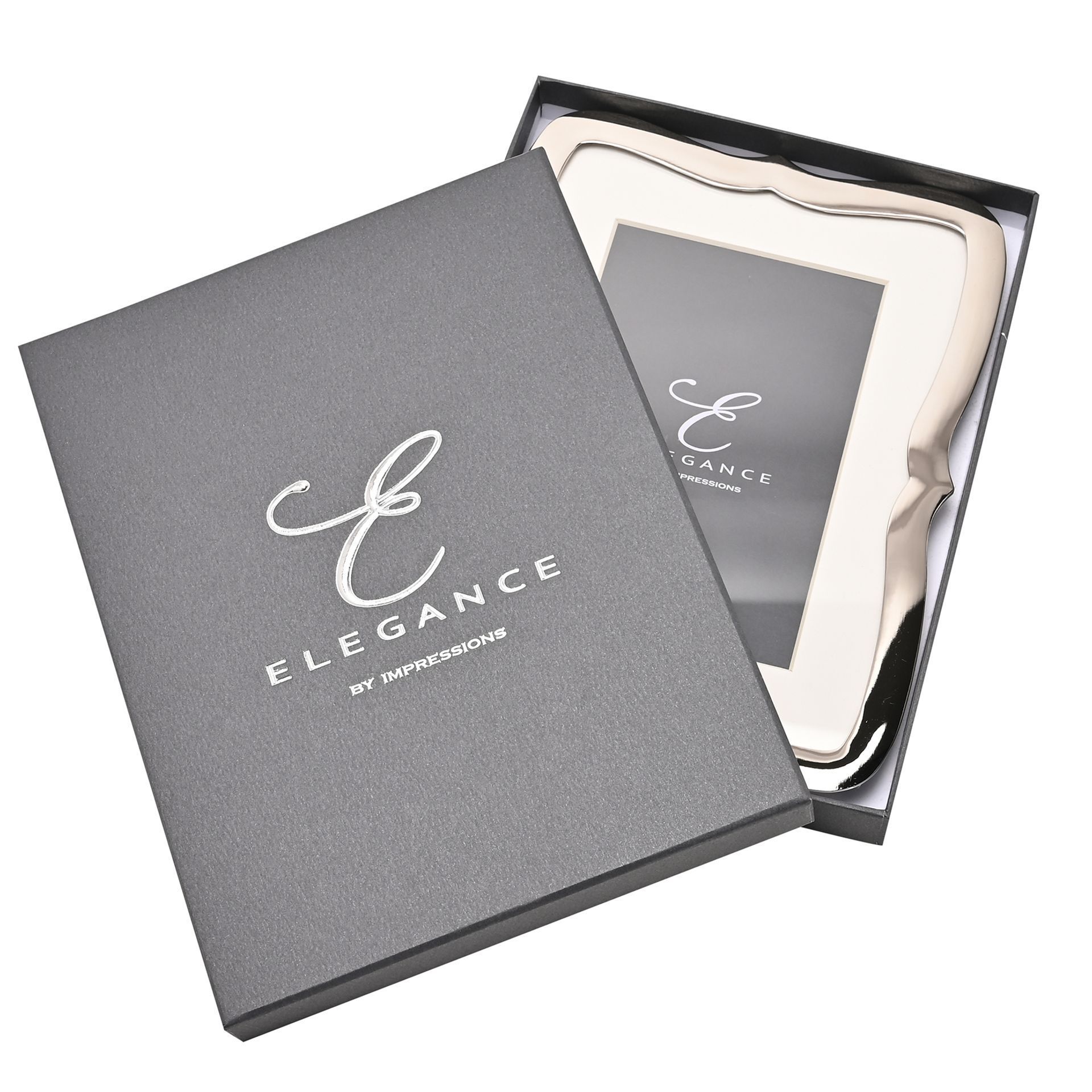 RAMKA NA ZDJĘCIE srebrna, nieregularna, pofalowana obwódka, klasyczny styl z nutą nowoczesności 4x6, ekskluzywna