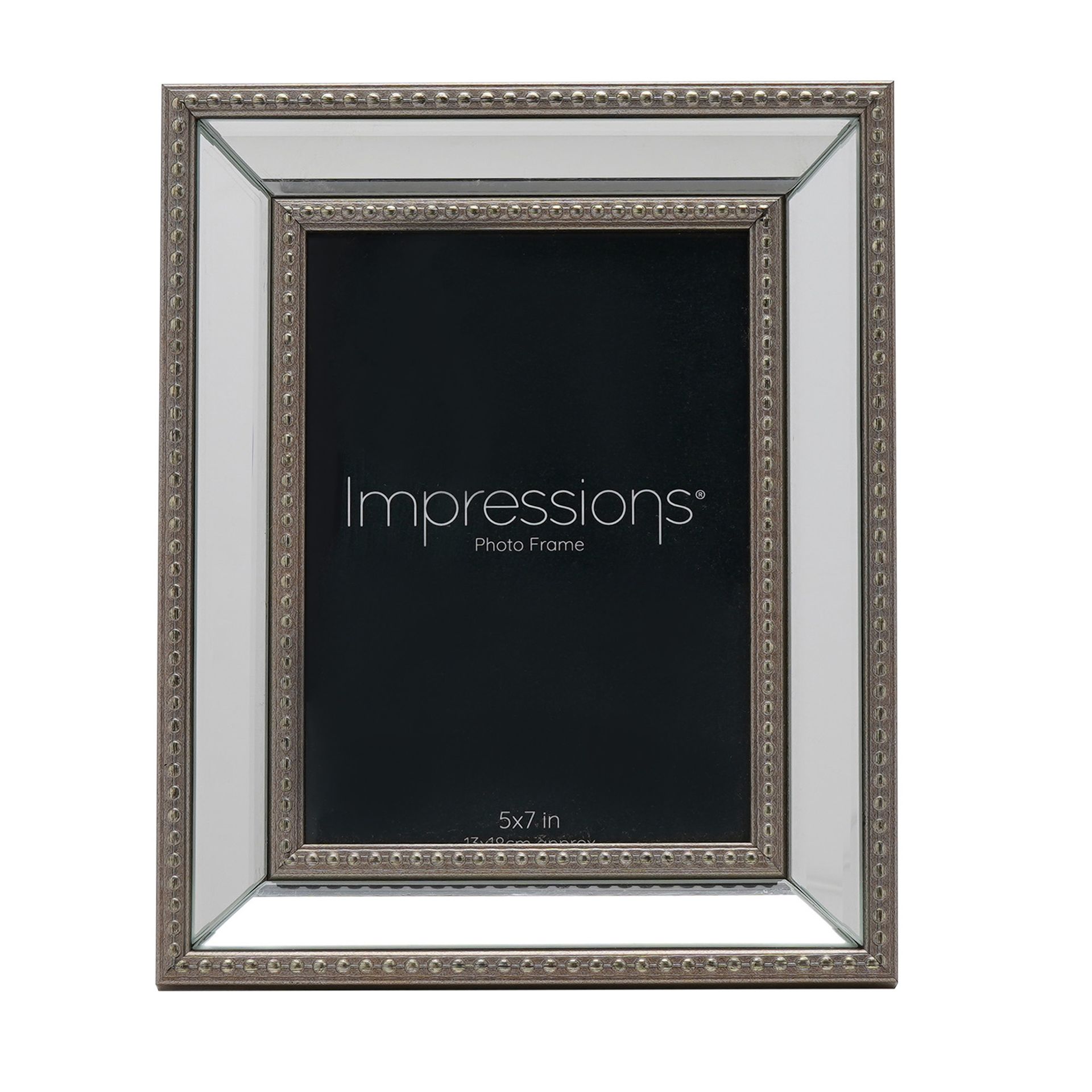 RAMKA NA ZDJĘCIE z lustrem i złotą dekoracyjną obwódką, klasyczny styl z nutą nowoczesności, nowoczesna