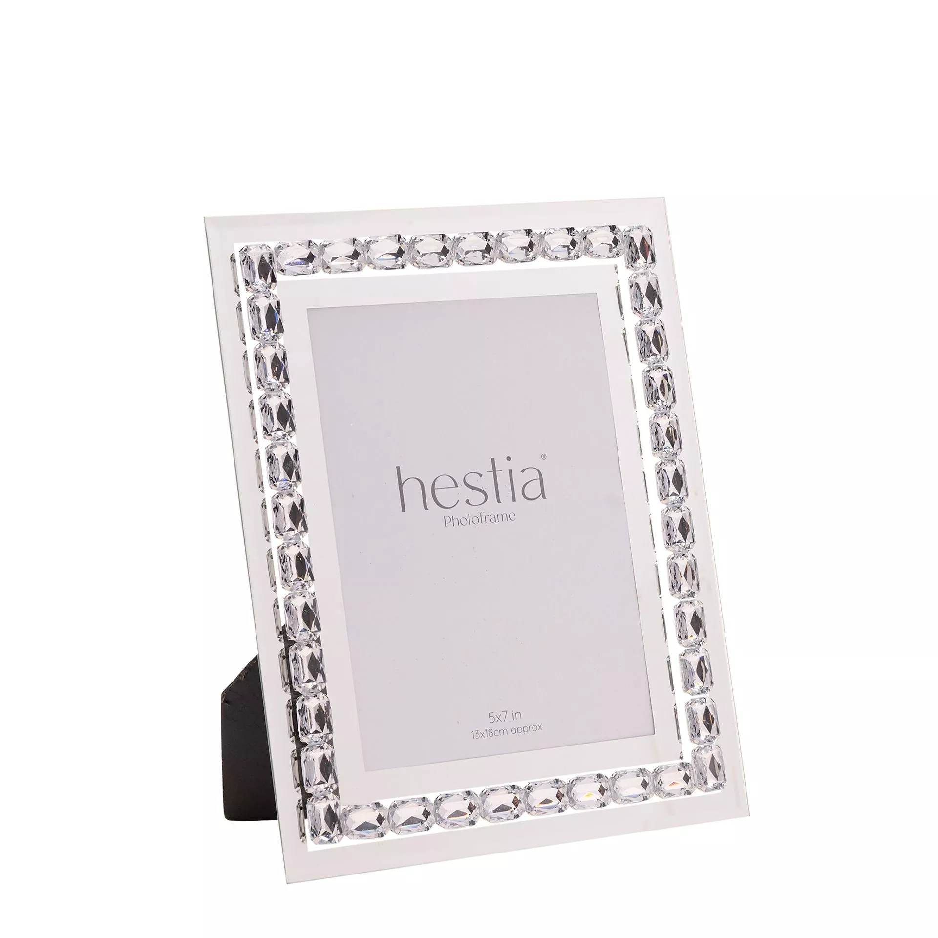 RAMKA NA ZDJĘCIE z srebrną ramą i dekoracyjną, kryształową obwódką, nowoczesny glamour RAMKA NA ZDJĘCIE z srebrną ramą i dekoracyjną, kryształową obwódką, nowoczesny glamour