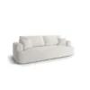 SOFA Ella z funkcją spania, tapicerka boucle w jasnobeżowym wydaniu, zaoblone kształty, designerski styl