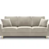 SOFA Kyoto z funkcją spania, beżowa tapicerka, złote metalowe nogi, nowoczesny styl-2