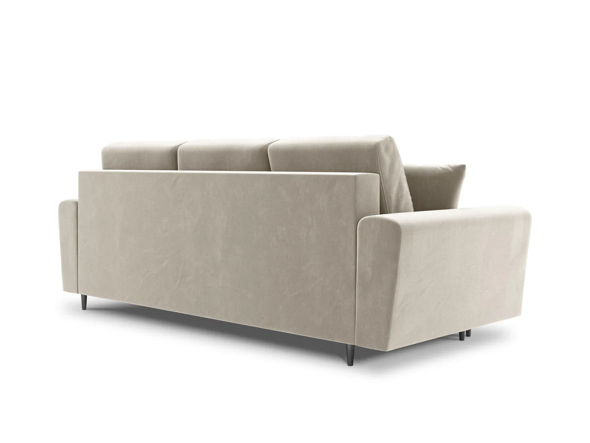 SOFA Kyoto z funkcją spania, beżowa tapicerka, złote metalowe nogi, nowoczesny styl-4 SOFA Kyoto z funkcją spania, beżowa tapicerka, złote metalowe nogi, nowoczesny styl-4