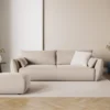 SOFA Matera z funkcją spania, beżowa tapicerka, zaoblone kształty, designerski styl-1