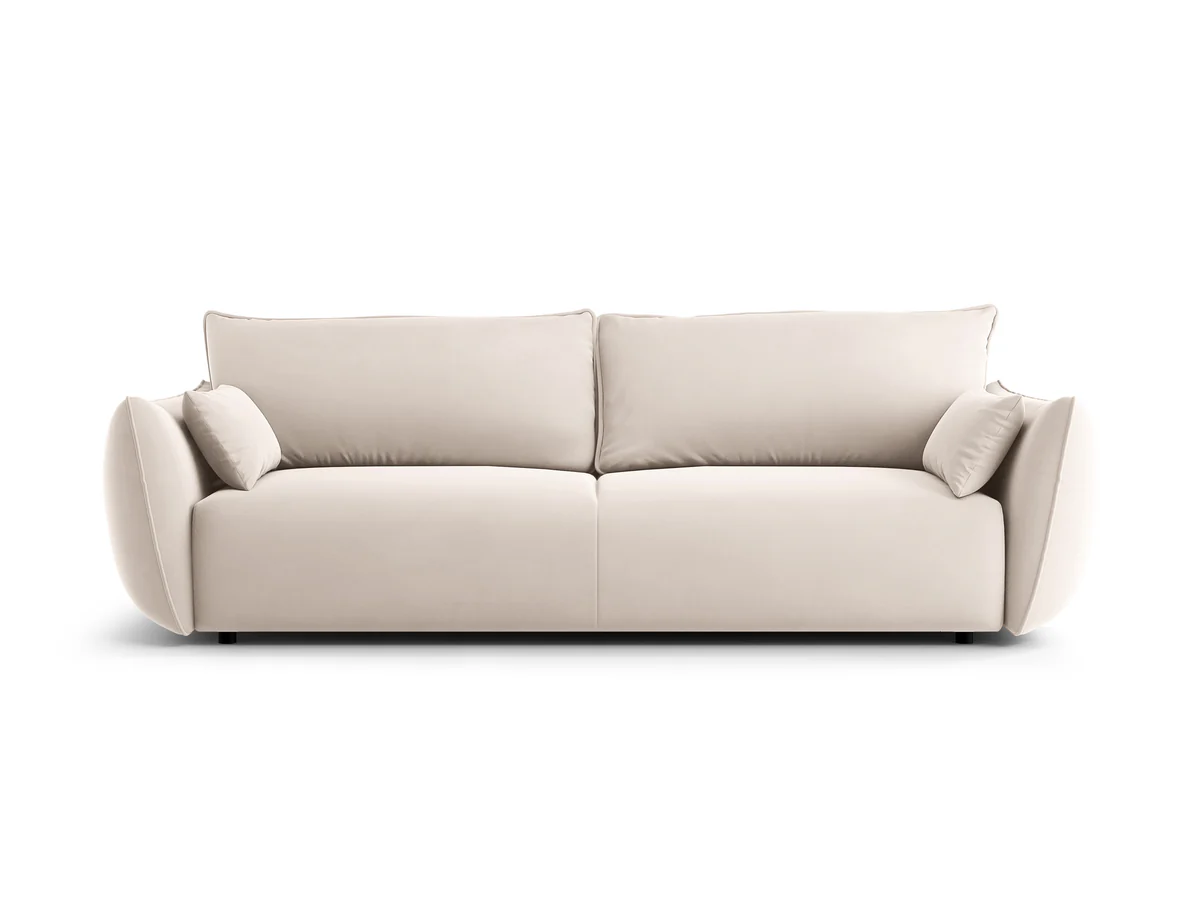 SOFA Matera z funkcją spania, beżowa tapicerka, zaoblone kształty, designerski styl-2