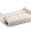 SOFA Matera z funkcją spania, beżowa tapicerka, zaoblone kształty, designerski styl-5