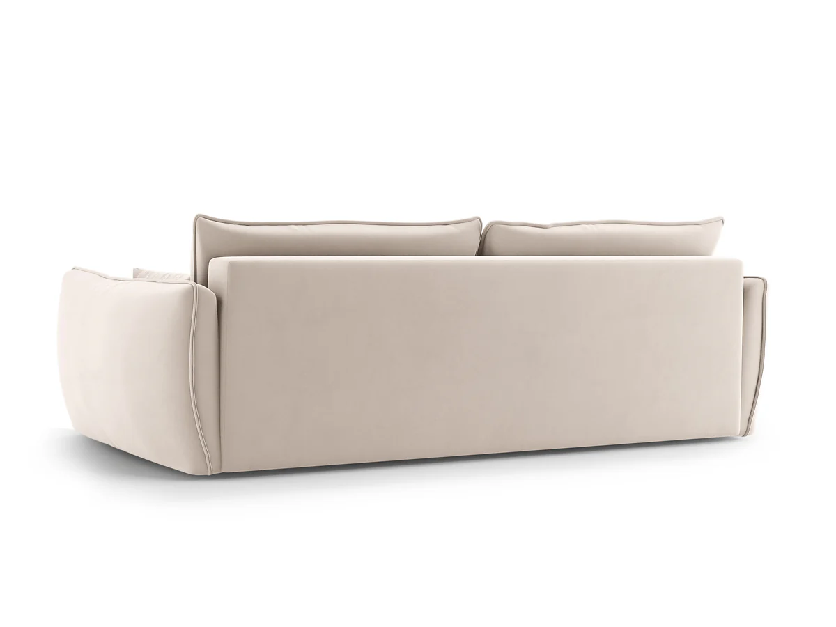 SOFA Matera z funkcją spania, beżowa tapicerka, zaoblone kształty, designerski styl-6