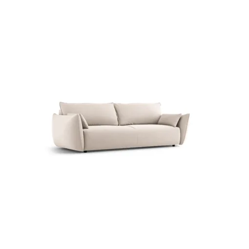 SOFA Matera z funkcją spania, beżowa tapicerka, zaoblone kształty, designerski styl