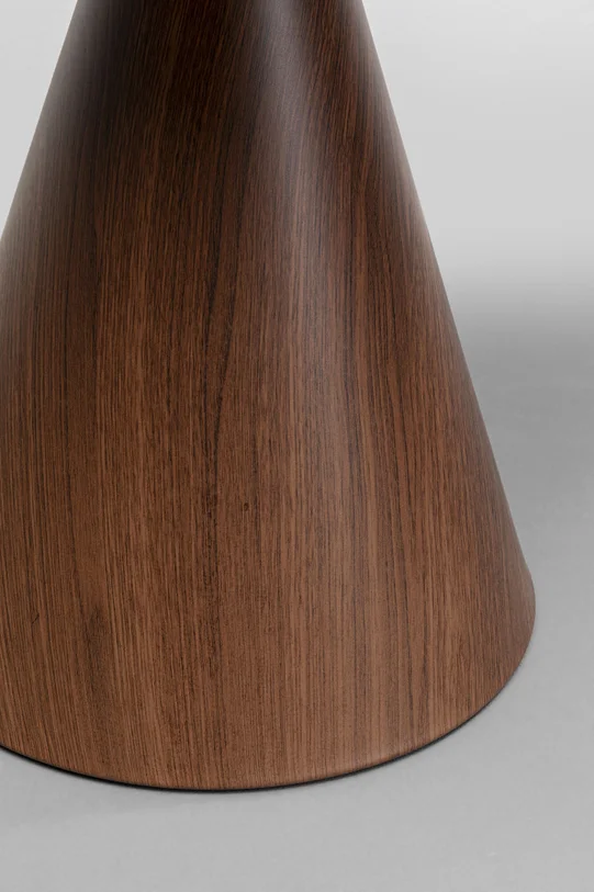 STOLIK POMOCNICZY z brązową podstawą, biały ceramiczny blat, złote stalowe dodatki, nowoczesny styl 50 cm, najwyższa jakośc