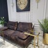 Sofa-Torre-brazowa-ciemna-dobra-tkanina-welurowa-wyprzedaz, elegancka