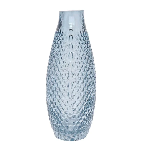 WAZON szklany, niebieski, wyjątkowa tekstura, nieregularny kształt, nowoczesny, designerski