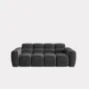 SOFA 3-osobowa Lisa, przeszywana, zaoblone kształty, miękkie siedzisko, ciemnoszara tapicerka, designerski styl