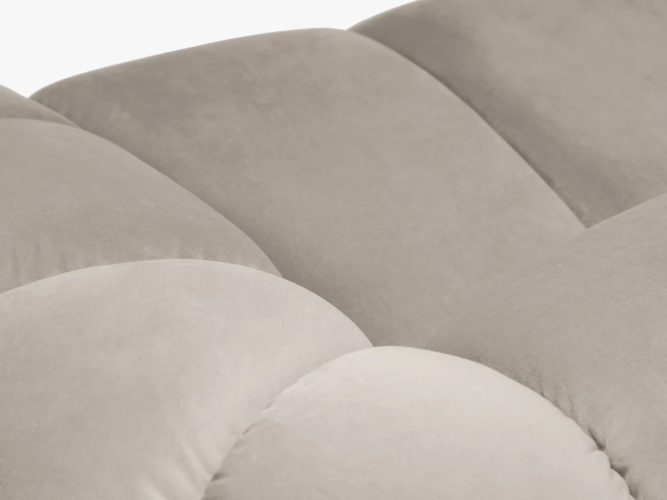 NAROŻNIK 4-osobowy Diana z designerskimi, zaoblonymi kształtami i przeszyciami, beżowa tkanina, możliwość wyboru strony, premium NAROŻNIK 4-osobowy Diana z designerskimi, zaoblonymi kształtami i przeszyciami, beżowa tkanina, możliwość wyboru strony, premium