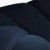 NAROŻNIK 4-osobowy Diana z designerskimi, zaoblonymi kształtami i przeszyciami, ciemnoniebieska tkanina, możliwość wyboru strony, ekskluzywny