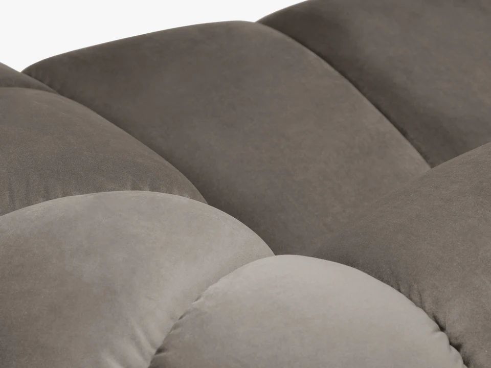 NAROŻNIK 4-osobowy Diana z designerskimi, zaoblonymi kształtami i przeszyciami, szarobrązowa tkanina, możliwość wyboru strony, premium NAROŻNIK 4-osobowy Diana z designerskimi, zaoblonymi kształtami i przeszyciami, szarobrązowa tkanina, możliwość wyboru strony, premium