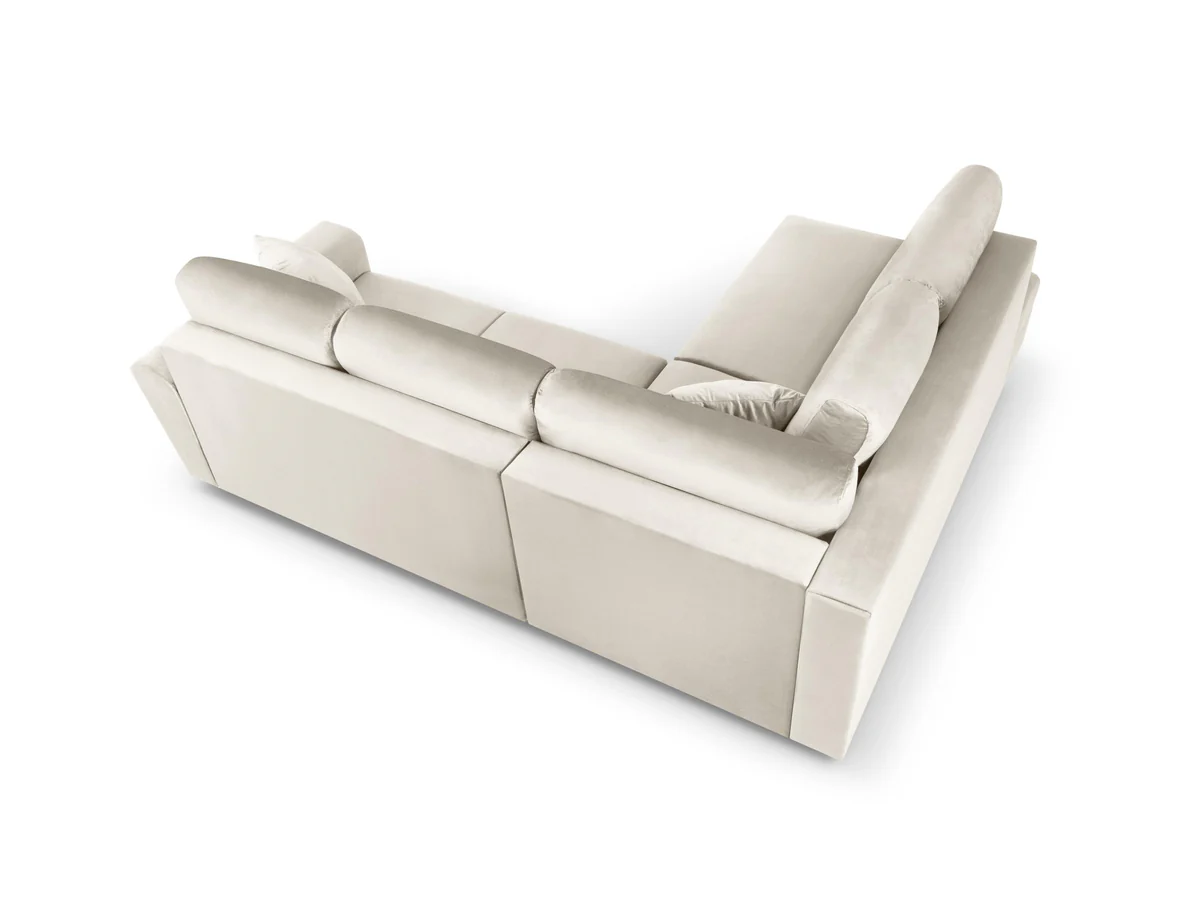 NAROŻNIK 5-osobowy Kyoto na metalowych nogach, aksamitna beżowa tapicerka, nowoczesny styl, ekskluzywny NAROŻNIK 5-osobowy Kyoto na metalowych nogach, aksamitna beżowa tapicerka, nowoczesny styl, ekskluzywny