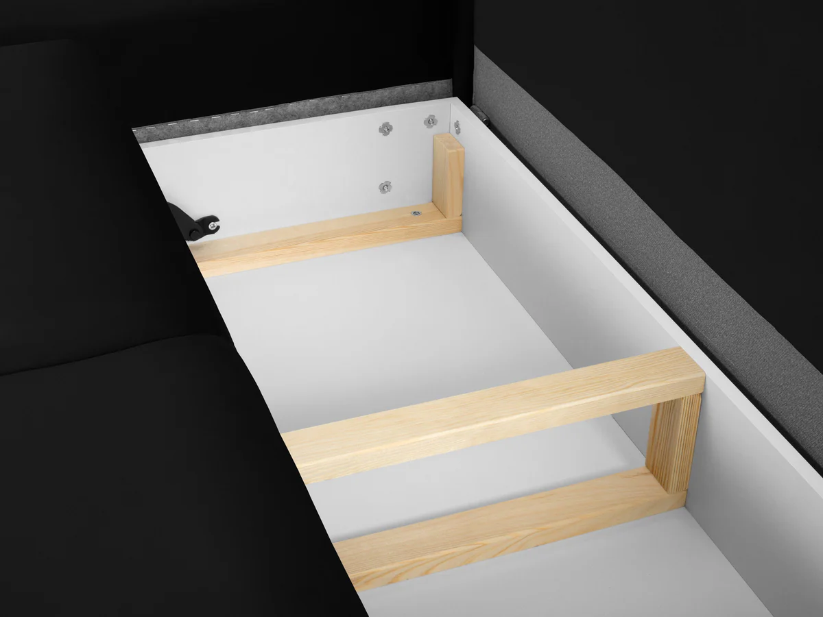 NAROŻNIK 5-osobowy Kyoto na metalowych nogach, aksamitna czarna tapicerka, nowoczesny styl, na zamówienie NAROŻNIK 5-osobowy Kyoto na metalowych nogach, aksamitna czarna tapicerka, nowoczesny styl, na zamówienie