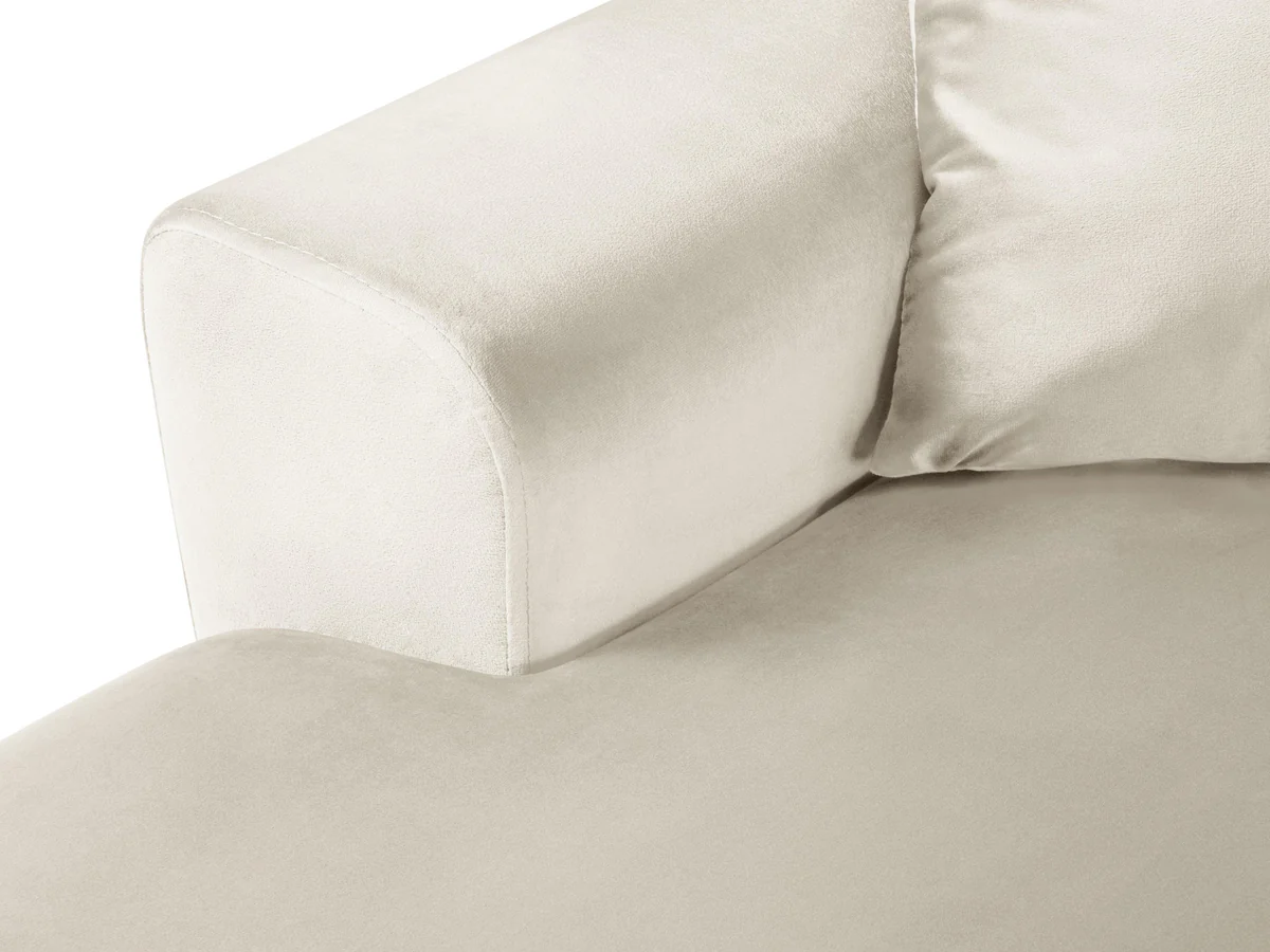 NAROŻNIK panoramiczny Kyoto na metalowych nogach, aksamitna beżowa tapicerka, nowoczesny styl, najwyższa jakość NAROŻNIK panoramiczny Kyoto na metalowych nogach, aksamitna beżowa tapicerka, nowoczesny styl, najwyższa jakość