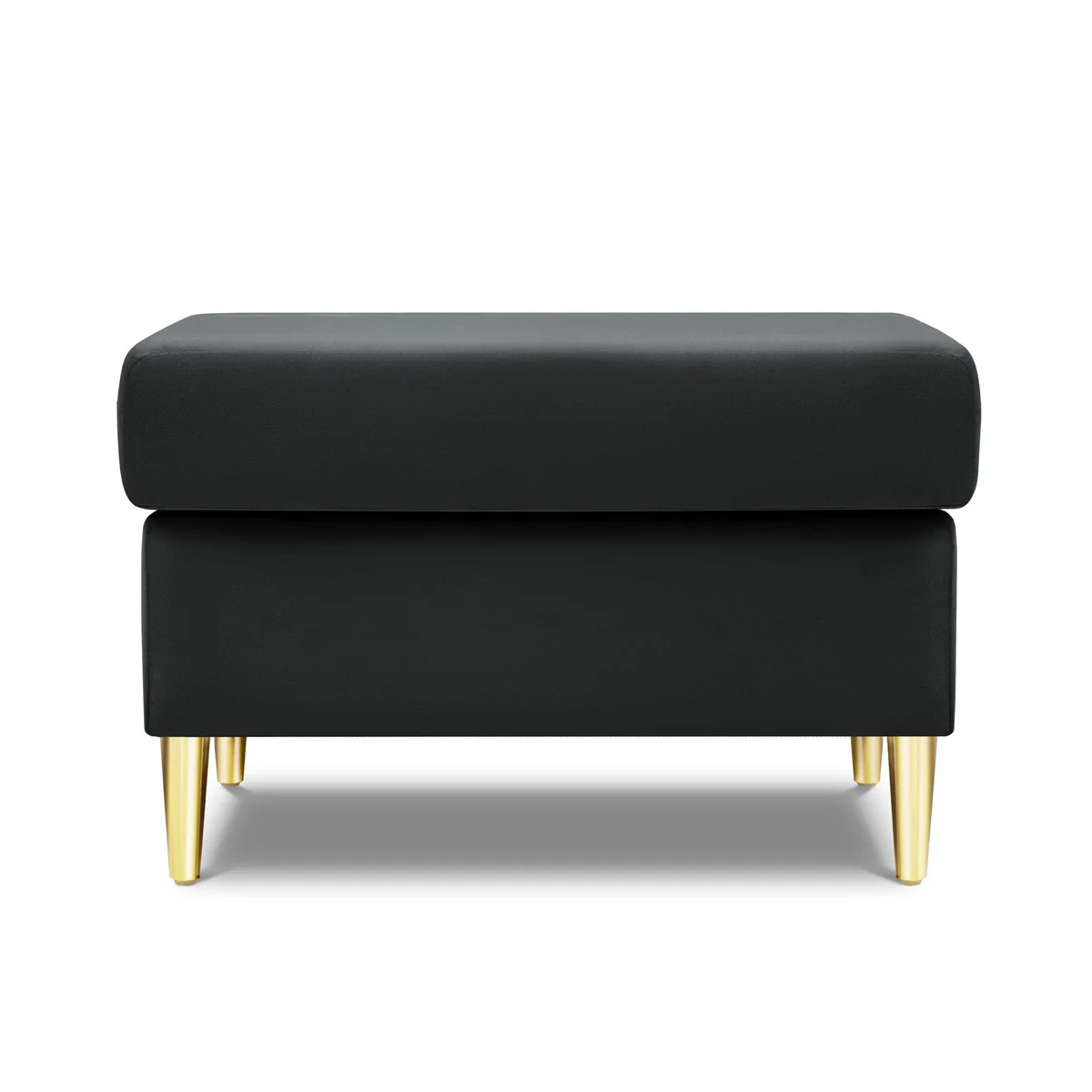 PUF Kyoto na metalowych nogach, kwadratowe siedzisko, aksamitna ciemnoszara tapicerka, nowoczesny styl, premium PUF Kyoto na metalowych nogach, kwadratowe siedzisko, aksamitna ciemnoszara tapicerka, nowoczesny styl, premium