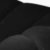 SOFA 2-osobowa Diana o zaoblonych kształtach, pionowe przeszycia, czarna tkanina, designerski styl, premium