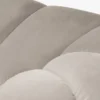 SOFA 3-osobowa Diana o zaoblonych kształtach, pionowe przeszycia, beżowa tkanina, designerski styl, do salonu