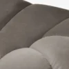 SOFA 3-osobowa Diana o zaoblonych kształtach, pionowe przeszycia, szarobrązowa tkanina, designerski styl, premium