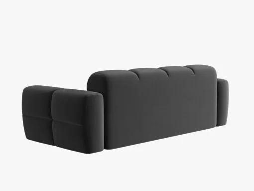 SOFA 3-osobowa Lisa, przeszywana, zaoblone kształty, miękkie siedzisko, ciemnoszara tapicerka, designerski styl, ekskluzywna