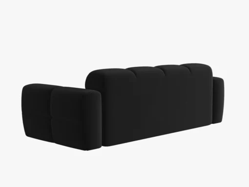 SOFA 3-osobowa Lisa, przeszywana, zaoblone kształty, miękkie siedzisko, czarna tapicerka, designerski styl, ekskluzywna