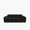 SOFA 3-osobowa Lisa, przeszywana, zaoblone kształty, miękkie siedzisko, czarna tapicerka, designerski styl