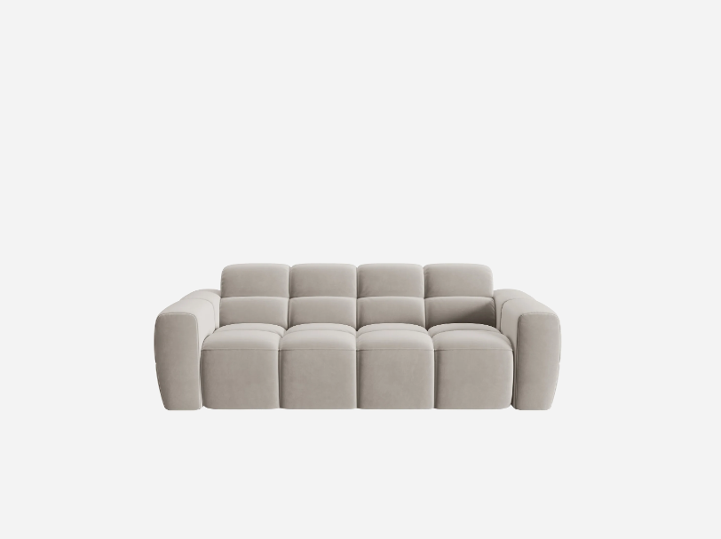 SOFA 3-osobowa Lisa, przeszywana, zaoblone kształty, miękkie siedzisko, designerski styl SOFA 3-osobowa Lisa, przeszywana, zaoblone kształty, miękkie siedzisko, designerski styl