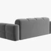 SOFA 3-osobowa Lisa, przeszywana, zaoblone kształty, miękkie siedzisko, jasnoszara tapicerka, designerski styl, ekskluzywna