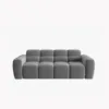 SOFA 3-osobowa Lisa, przeszywana, zaoblone kształty, miękkie siedzisko, jasnoszara tapicerka, designerski styl