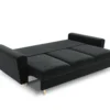 SOFA Kyoto z funkcją spania, ciemnoszara tapicerka, metalowe nogi, nowoczesny styl, do salonu