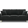 SOFA Kyoto z funkcją spania, ciemnoszara tapicerka, metalowe nogi, nowoczesny styl, ekskluzywna