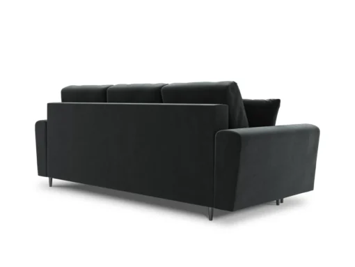 SOFA Kyoto z funkcją spania, ciemnoszara tapicerka, metalowe nogi, nowoczesny styl, najwyższa jakość