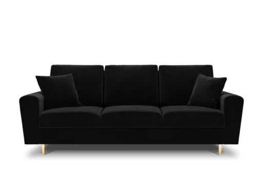 SOFA Kyoto z funkcją spania, czarna tapicerka, metalowe nogi, nowoczesny styl, ekskzluwyna