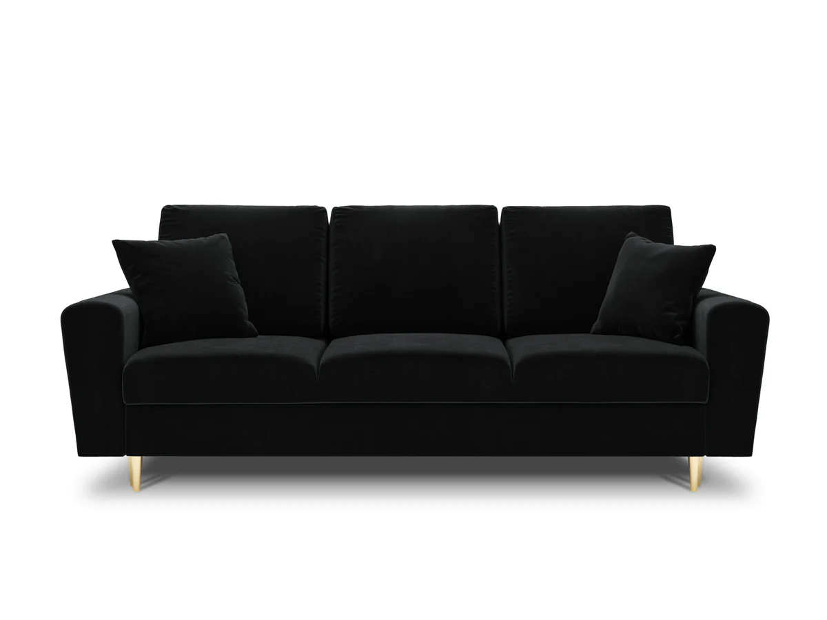 SOFA Kyoto z funkcją spania, czarna tapicerka, metalowe nogi, nowoczesny styl, ekskzluwyna SOFA Kyoto z funkcją spania, czarna tapicerka, metalowe nogi, nowoczesny styl, ekskzluwyna