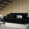 SOFA Kyoto z funkcją spania, czarna tapicerka, metalowe nogi, nowoczesny styl, piękna