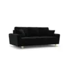 SOFA Kyoto z funkcją spania, czarna tapicerka, metalowe nogi, nowoczesny styl
