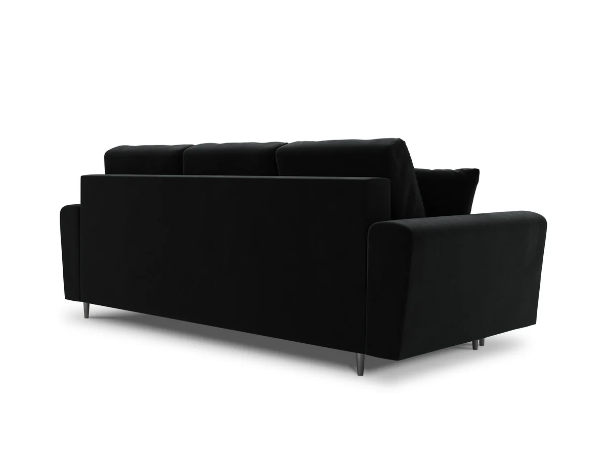 SOFA Kyoto z funkcją spania, czarna tapicerka, metalowe nogi, nowoczesny styl, wyjątkowa SOFA Kyoto z funkcją spania, czarna tapicerka, metalowe nogi, nowoczesny styl, wyjątkowa