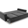 SOFA Kyoto z funkcją spania, jasnoszara tapicerka, metalowe nogi, nowoczesny styl, do salonu