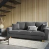 SOFA Kyoto z funkcją spania, jasnoszara tapicerka, metalowe nogi, nowoczesny styl, piękna