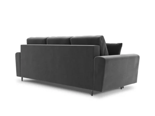 SOFA Kyoto z funkcją spania, jasnoszara tapicerka, metalowe nogi, nowoczesny styl, premium