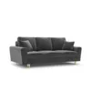 SOFA Kyoto z funkcją spania, jasnoszara tapicerka, metalowe nogi, nowoczesny styl