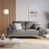 SOFA MADARA 2-osobowa na metalowych nogach, szara aksamitna tapicerka, nowoczesny styl, piękna