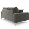 SOFA MADARA 2-osobowa na metalowych nogach, szara aksamitna tapicerka, nowoczesny styl, wyjątkowa