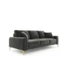 SOFA MADARA 3-osobowa na metalowych nogach, ciemnoszara aksamitna tapicerka, nowoczesny styl