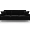 SOFA MADARA 3-osobowa na metalowych nogach, czarna aksamitna tapicerka, nowoczesny styl, ekskluzywna