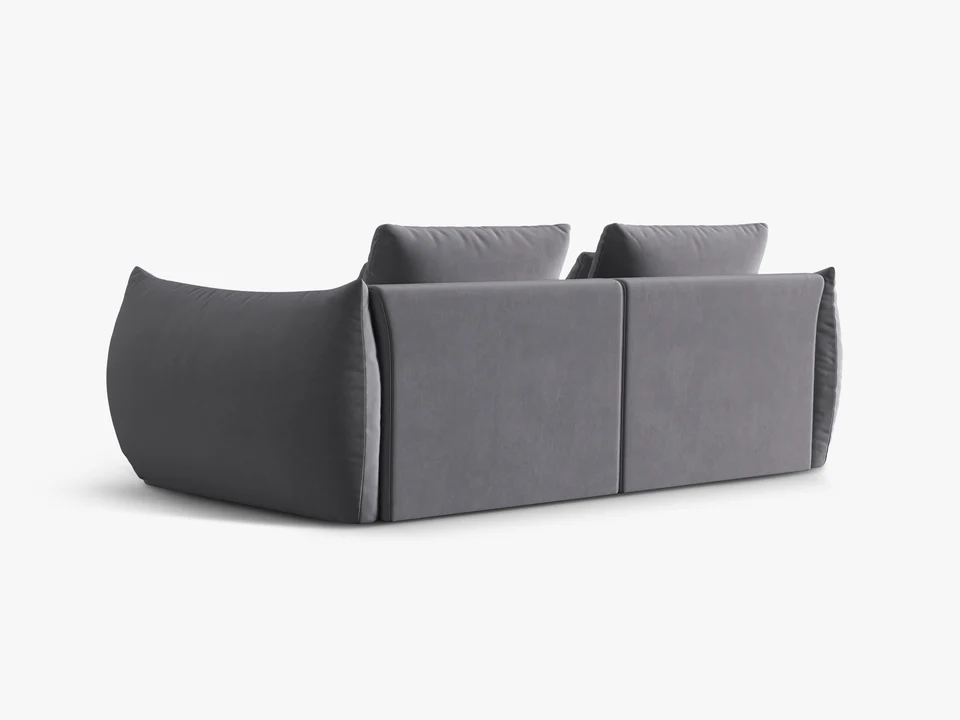 SOFA MODUŁOWA Bloom 3-osobowa o designerskim stylu, zaoblone kształty, przeszycia na siedzisko, ciemnoszara tapicerka, ekskluzywna SOFA MODUŁOWA Bloom 3-osobowa o designerskim stylu, zaoblone kształty, przeszycia na siedzisko, ciemnoszara tapicerka, ekskluzywna