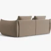 SOFA MODUŁOWA Bloom 3-osobowa o designerskim stylu, zaoblone kształty, przeszycia na siedzisku, jasnobrązowa tapicerka, ekskluzywna