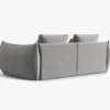 SOFA MODUŁOWA Bloom 3-osobowa o designerskim stylu, zaoblone kształty, przeszycia na siedzisku, szara tapicerka, ekskluzywna